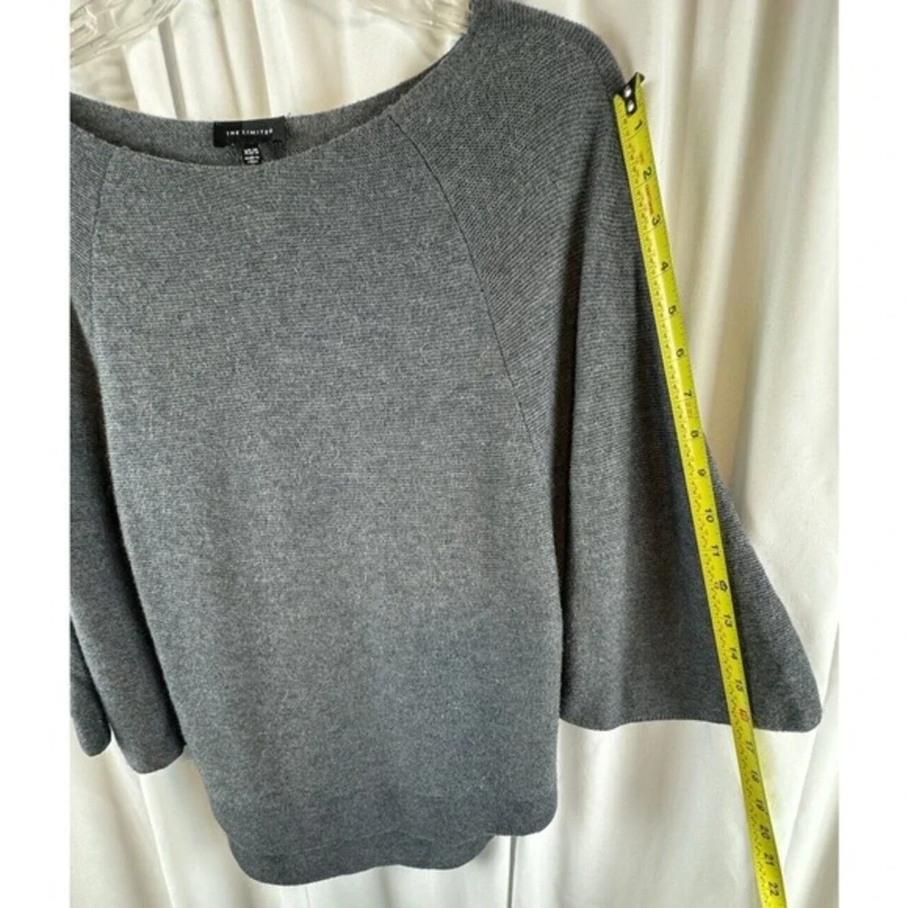 The Limited Gray Boat‎ Neck Batwing Sleeve Poncho Sweater XS/S Oversized 66-23